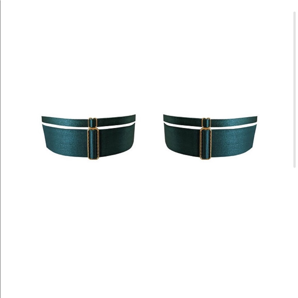 SOLD Bordelle Aurea Garters Eden Green Adjustable NWT - Picture 3 of 5